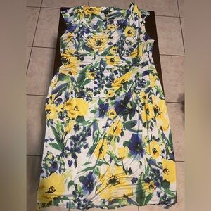 Ralph Lauren Yellow & Purple Floral Midi Dress